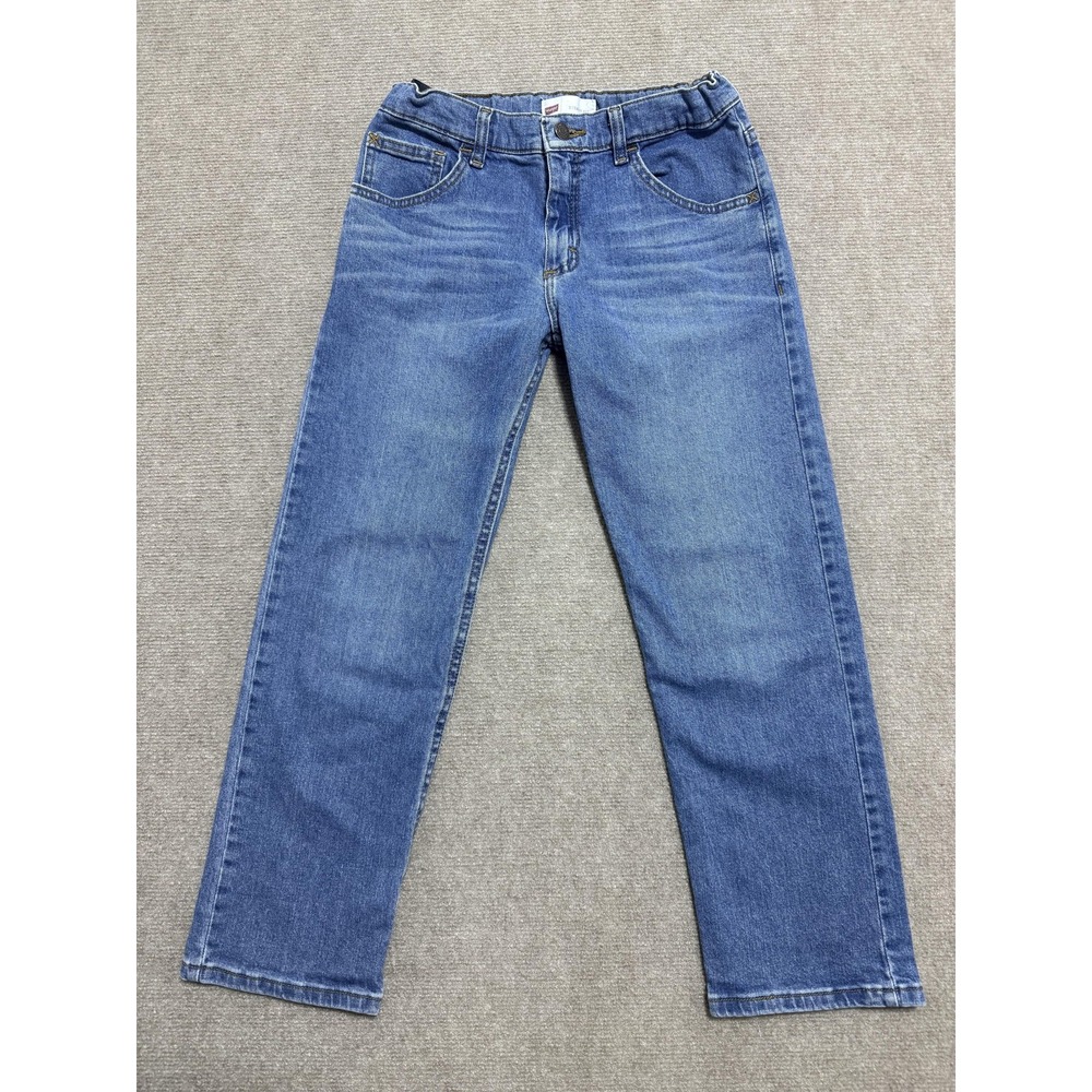 Wrangler Jeans Youth 12 Husky Blue Straight Fit Adjustable‎ Waist Stretch Denim